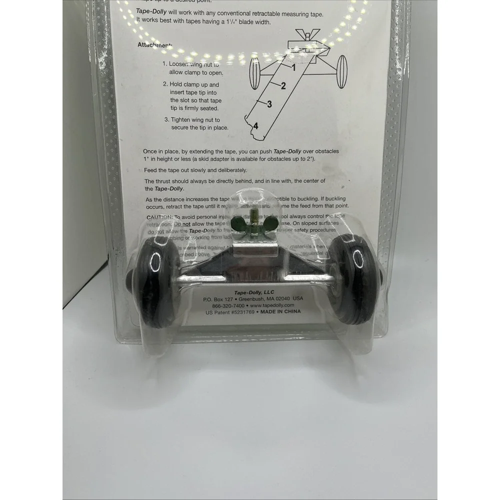 Tape Dolly Wheeled Measuring Tape Tip Attachment Makes Measuring Easier New!